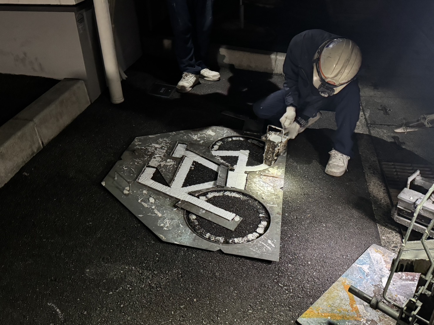 広島県三次市にて駐車場ライン引き工事を完了しました‼