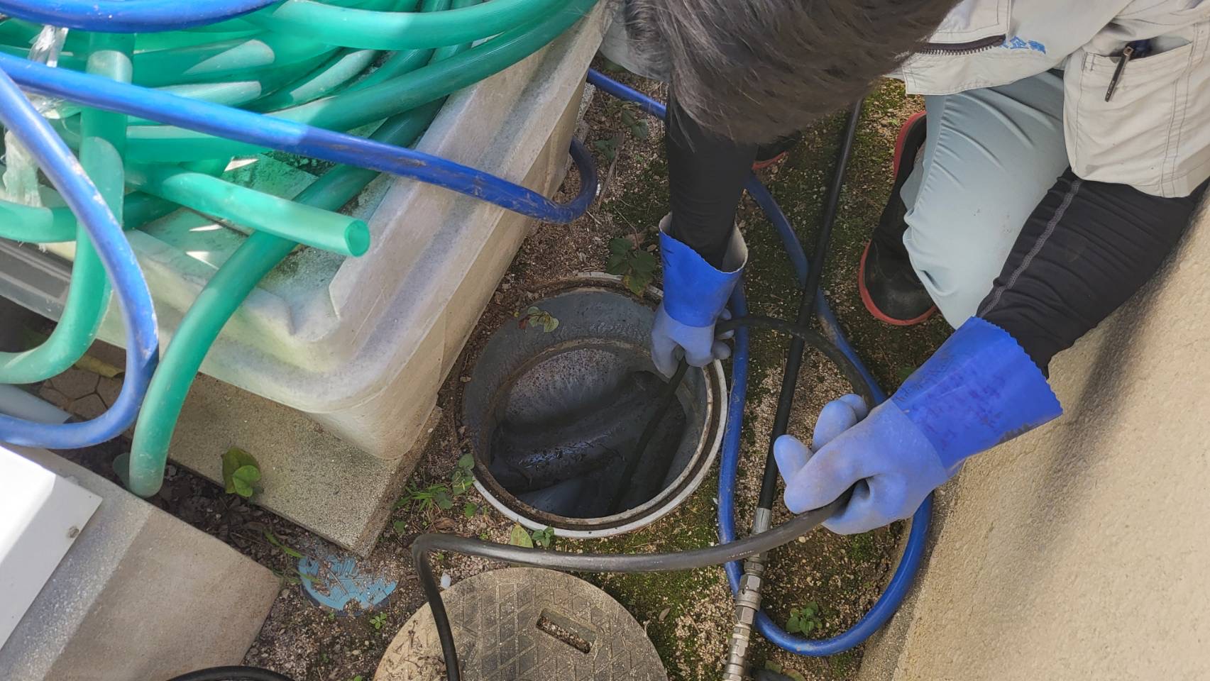 広島市安佐南区にて汚水配管詰まり解消工事をご依頼いただきました！